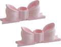 2 Pcs Pink Bow Candle Holder Bow Candlestick Holder Decorative Candle Stand Centerpiece for Table Wedding Dinning Party
