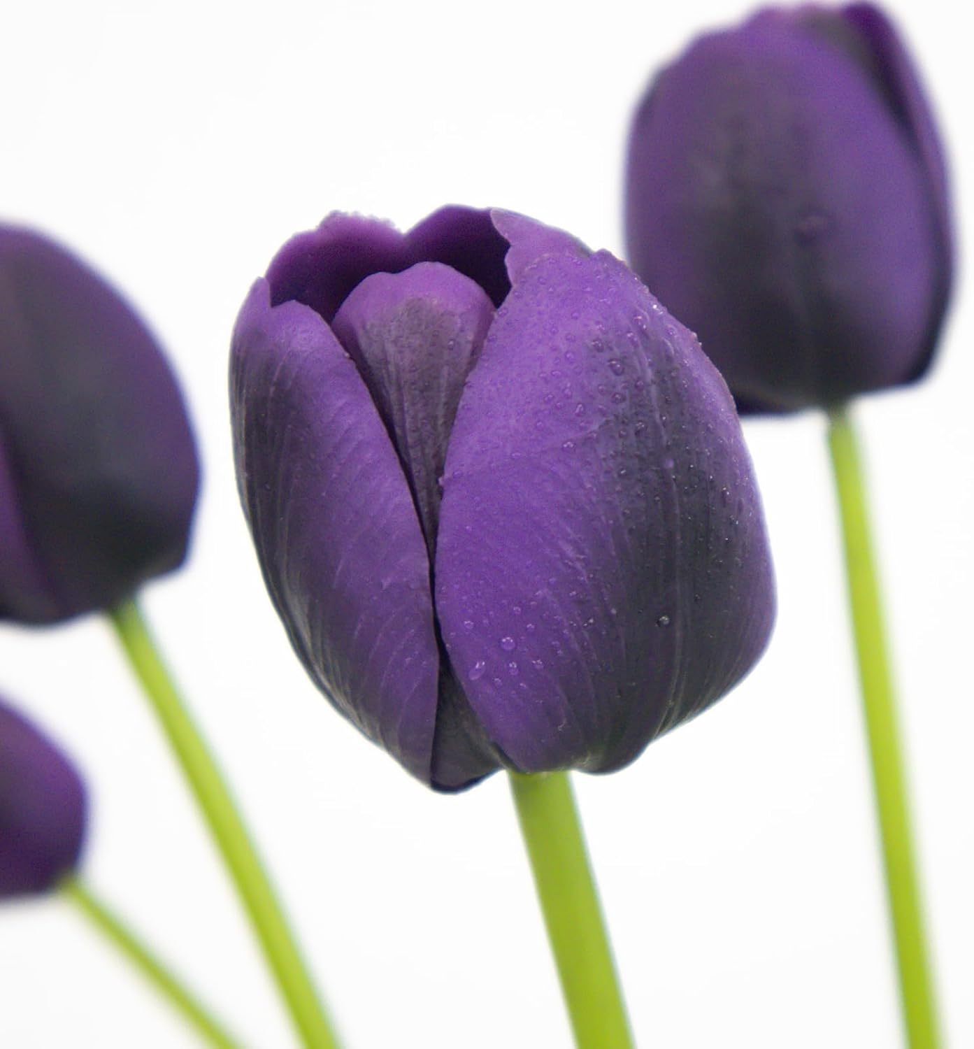 10 Pack Real Touch Tulips Artificial Flowers, 15.7 Inch Bendable Latex Tulips - No Maintenance Faux Flowers for Vase, Home Decor, Wedding Centerpiece (Purple)