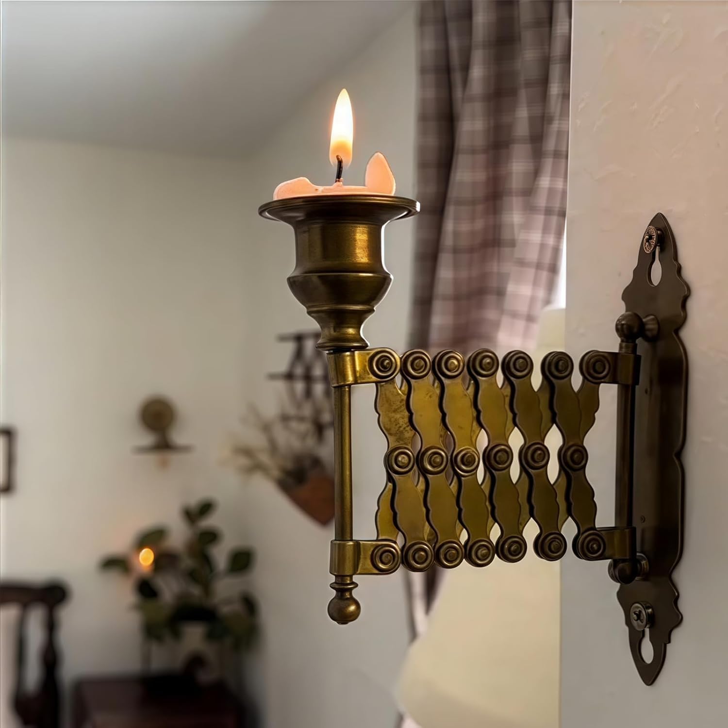 New Extending Taper Candle Holder, Vintage Expanding Taper Candle Holder, Antique Wall Mounted Piano Candlesticks for Living Room, Bedroom and Fireplace Decor