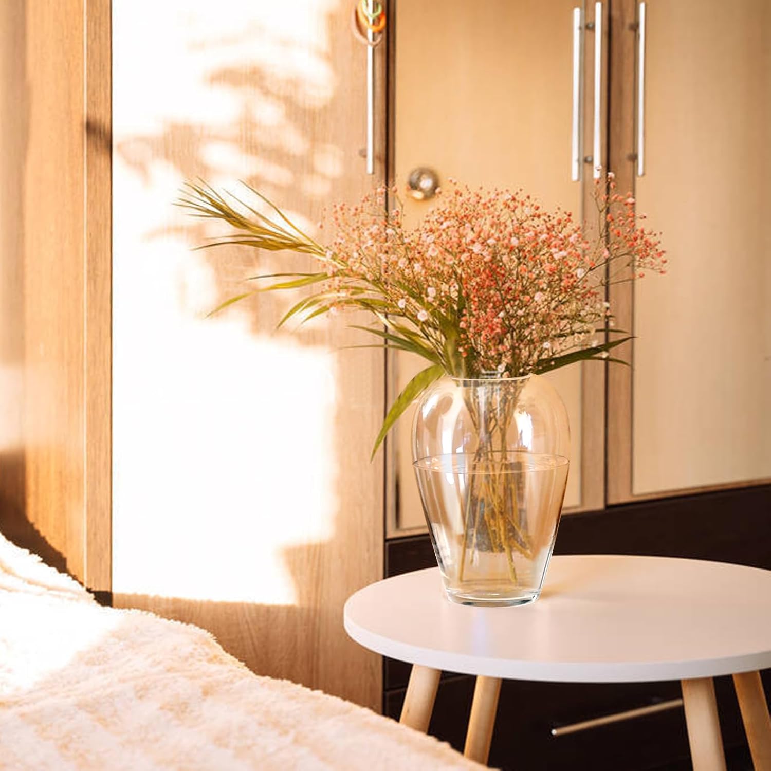 10 Inch Large Glass Vase for Centerpieces,Modern Clear Tall Vase Decorative for Flower,Home Decor,Wedding,Living Room,Dining Table, Office,Entryway, Shelf, Birthday, Housewarming Gift